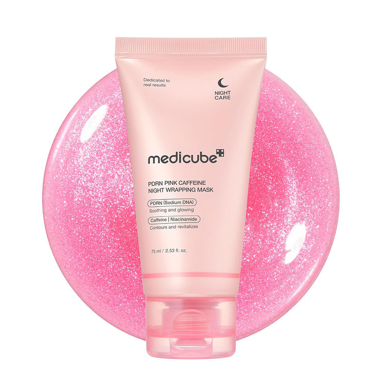 ماسک شب مدی کیوب کافیین صورتی پی دی آر ان درخشان کننده اصل کره